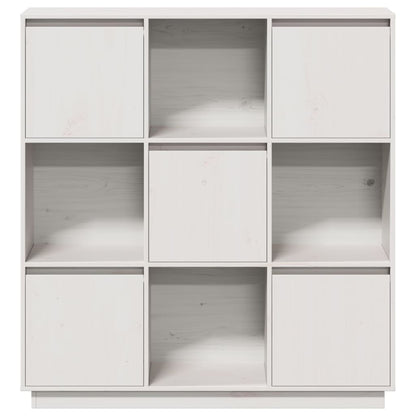 Skåp Vit 110,5x35x117 cm massiv furu