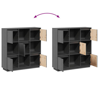 Skåp Grå 110,5x35x117 cm massiv furu