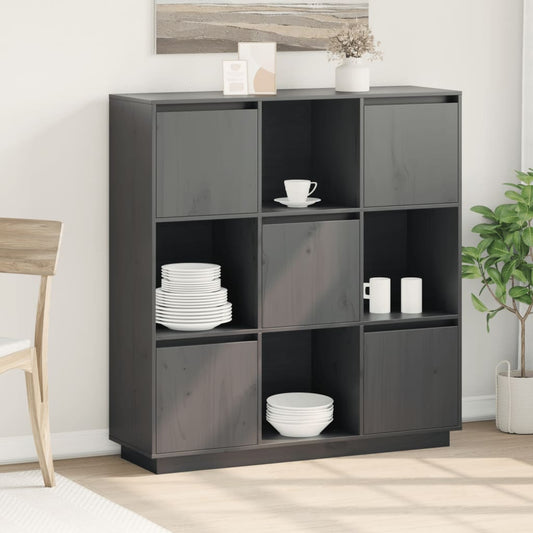 Skåp Grå 110,5x35x117 cm massiv furu