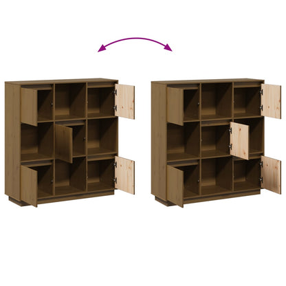 Skåp Trä Honungsbrun 110,5x35x117 cm massiv furu