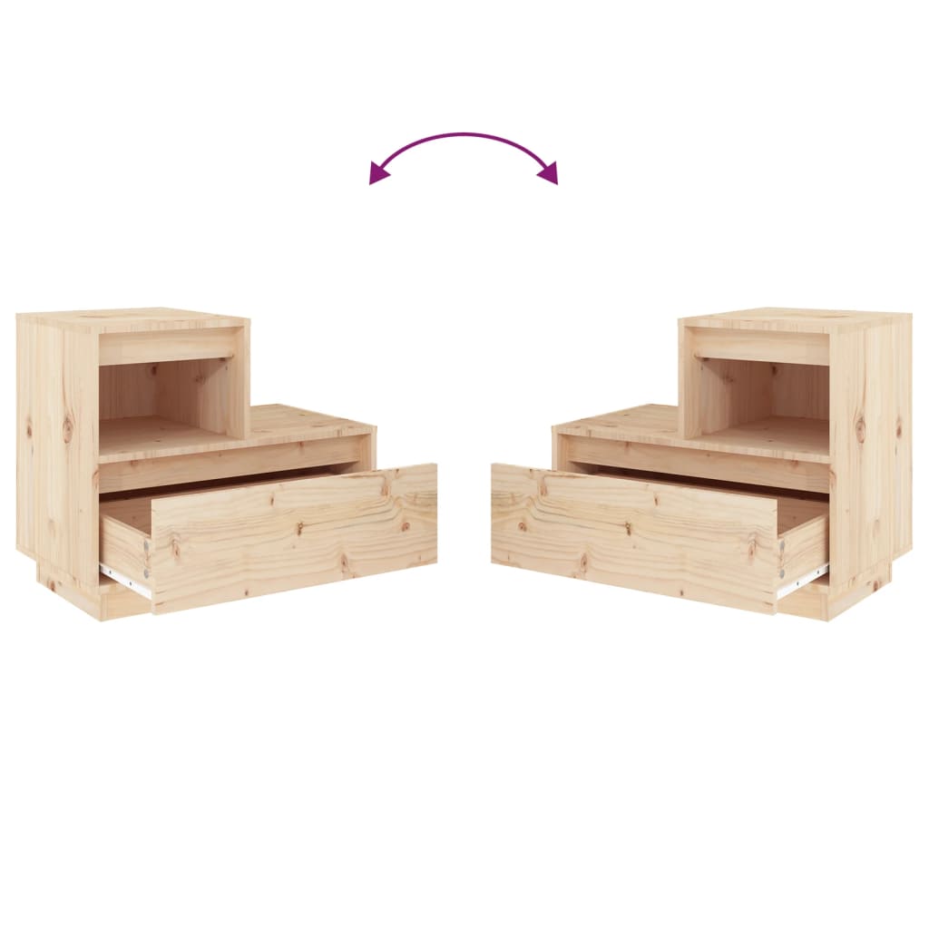 Sängbord Nattduksbord Trä 60x34x51 cm massiv furu