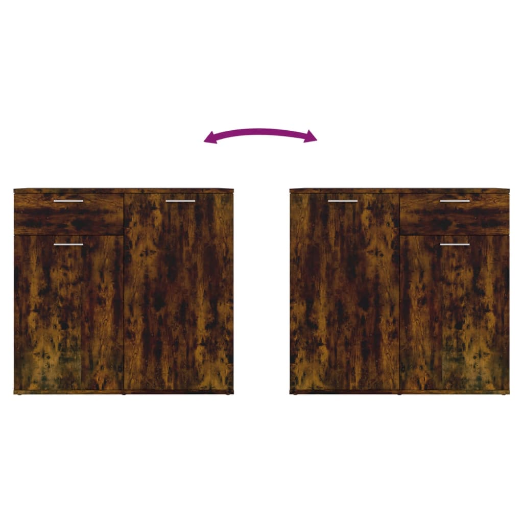 Skåp Rökfärgad Ek 80x36x75 cm