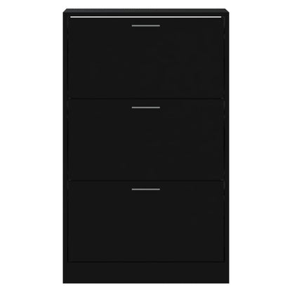 Skoställ Svart Skoskåp 63x24x103 cm