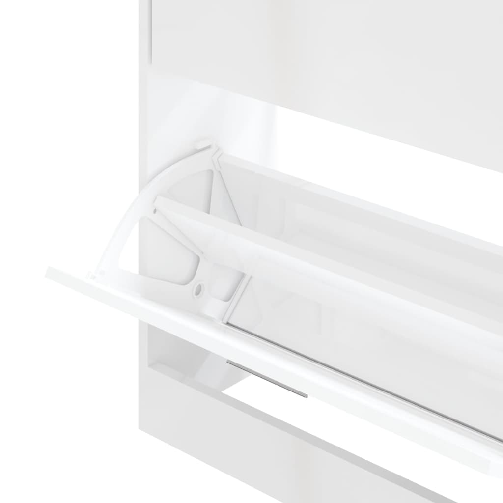 Skoställ Högglans Vit 63x24x81 cm