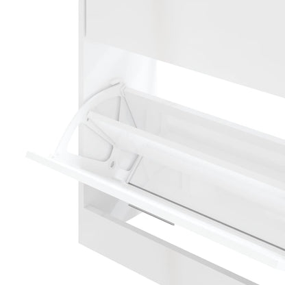 Skoställ Högglans Vit 63x24x81 cm