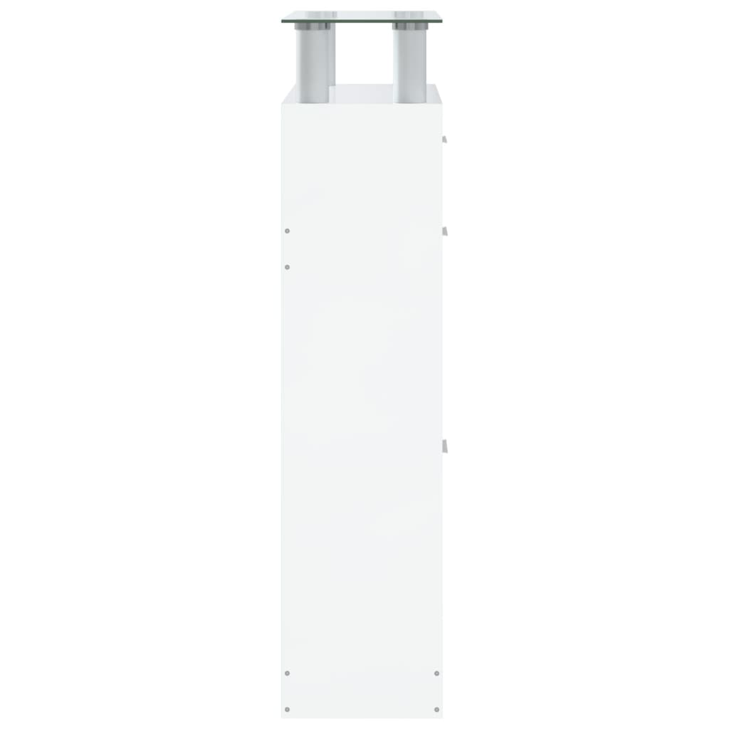 Skoställ Högglans Vit Skoskåp 63x24x104 cm