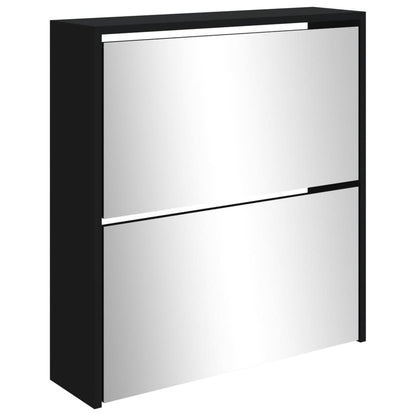 Skoställ Svart Skoskåp med 2 skåp 63x17x67 cm