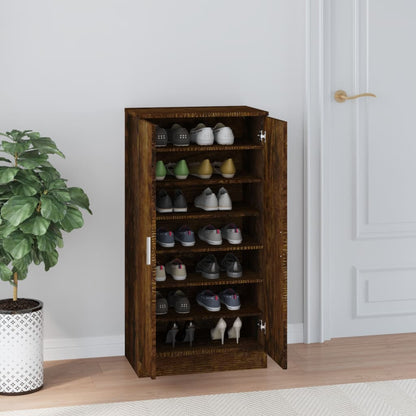 Skoställ Rökfärgad Ek 55x35x108 cm