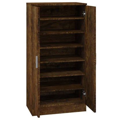 Skoställ Rökfärgad Ek 55x35x108 cm