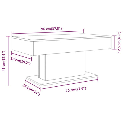 Soffbord Rökfärgad Ek 96x50x45 cm