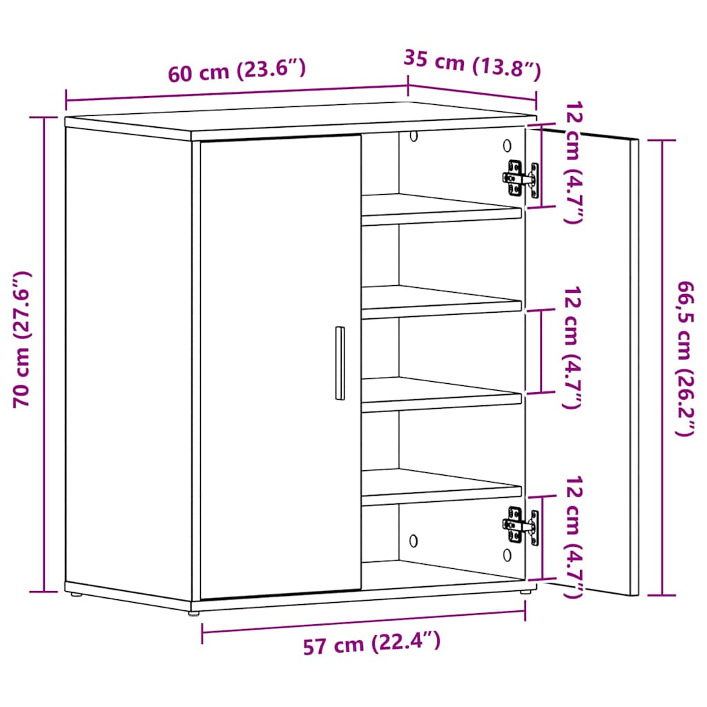 Skoställ Rökfärgad Ek 60x35x70 cm