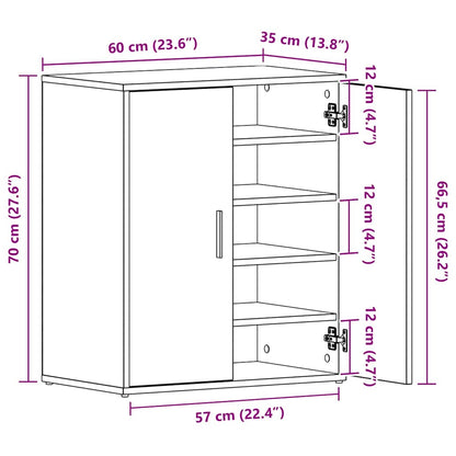 Skoställ Rökfärgad Ek 60x35x70 cm