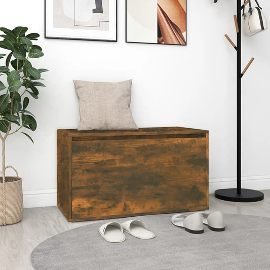 Hallbänk 80x40x45 cm Rökfärgad Ek
