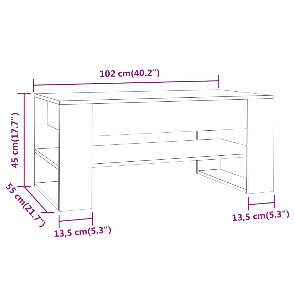 Soffbord Sonoma Ek 102x55x45 cm