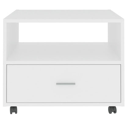 Soffbord vit 55x55x40 cm konstruerat trä