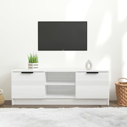 TV-Möbel Högglans Vit TV-Bänk 102x35x36,5 cm