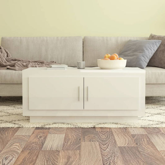 Soffbord Högglans Vit 102x50x45 cm