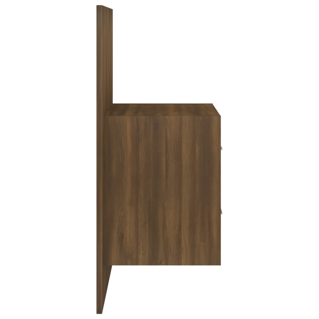 Väggmonterade sängbord 2 st brun ek