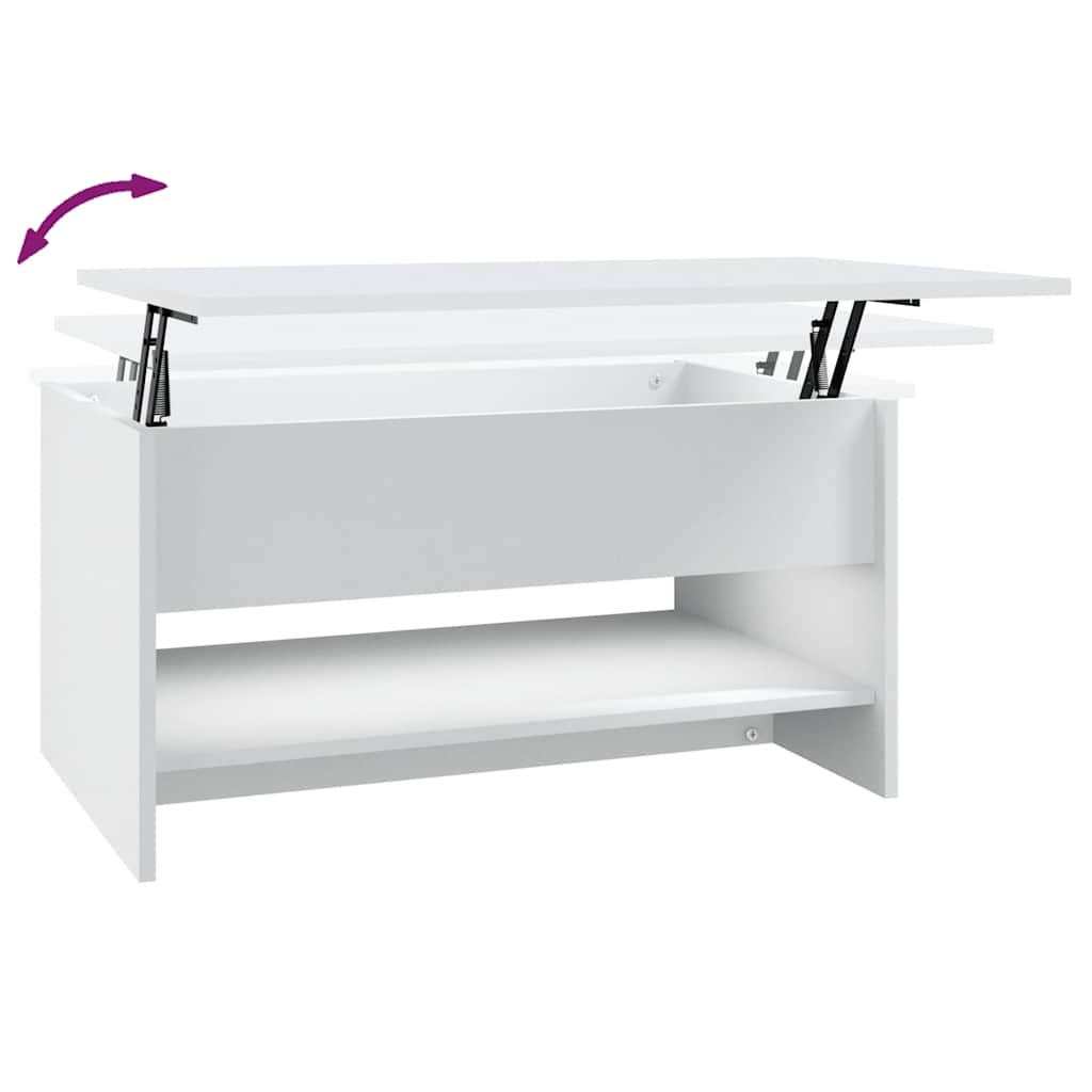 Soffbord vit 80x50x40 cm konstruerat trä