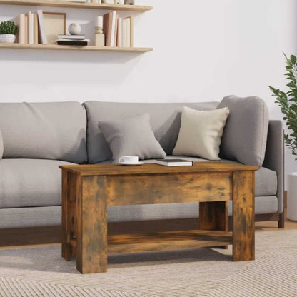 Soffbord rökfärgad ek 101x49x52 cm konstruerat trä