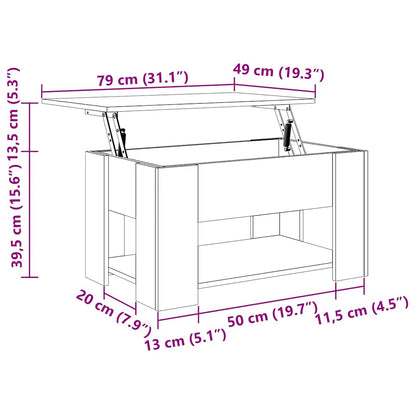 Soffbord Rökfärgad Ek 79x49x41 cm