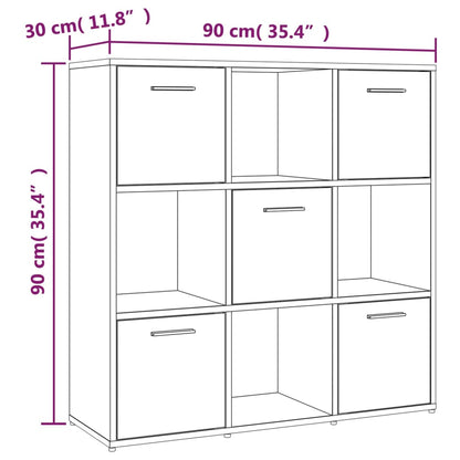 Bokhylla Rökfärgad Ek 90x30x90 cm