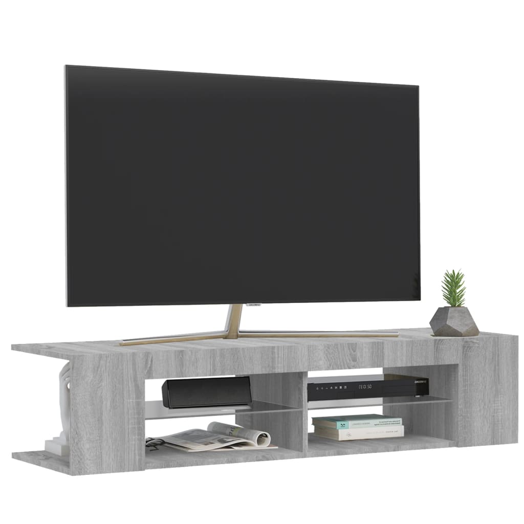 TV-Möbel Sonoma Grå TV-Bänk LED 135x39x30 cm