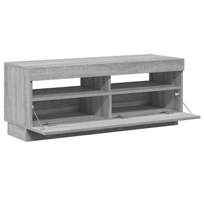 Tv-bänk med LED-belysning grå sonoma 100x35x40 cm
