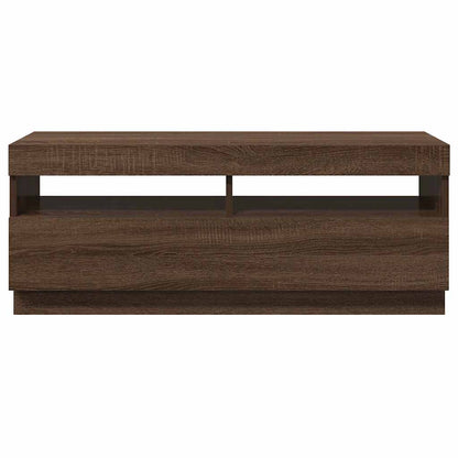 TV-Möbel Brun Ek TV-Bänk LED 100x35x40 cm