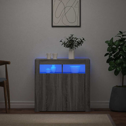 Skänk Sonoma Grå LED-belysning 80x35x75 cm