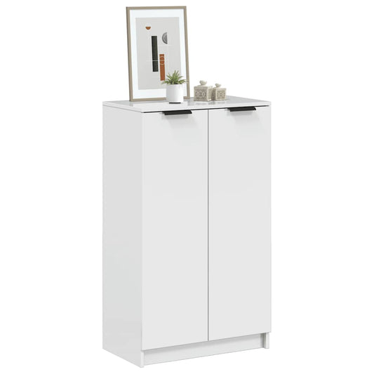 Skoställ Högglans Vit Skoskåp 59x35x100,5 cm