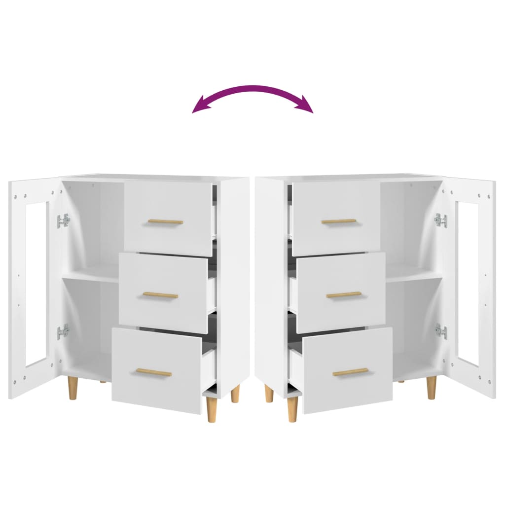 Skåp vit 69,5x34x90 cm konstruerat trä