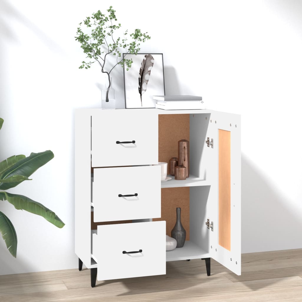 Skåp vit 69,5x34x90 cm konstruerat trä