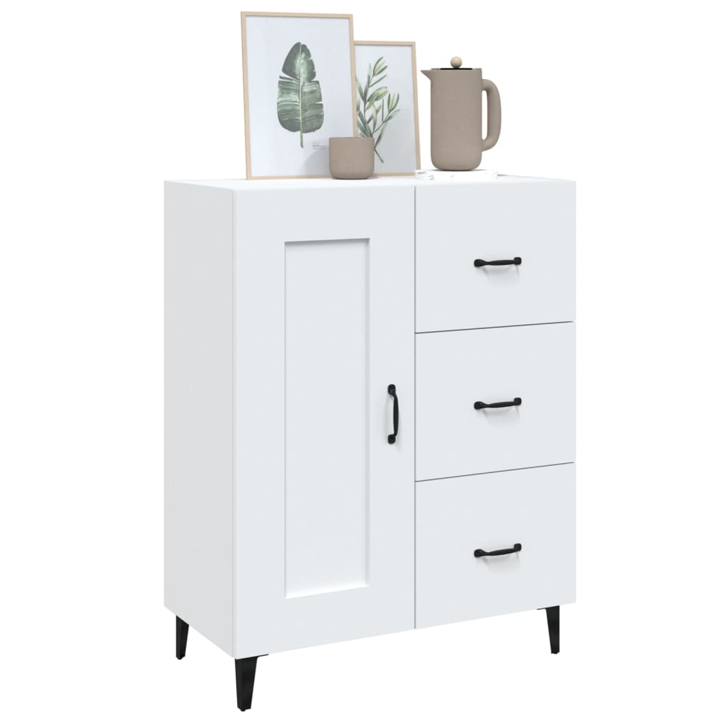 Skåp vit 69,5x34x90 cm konstruerat trä