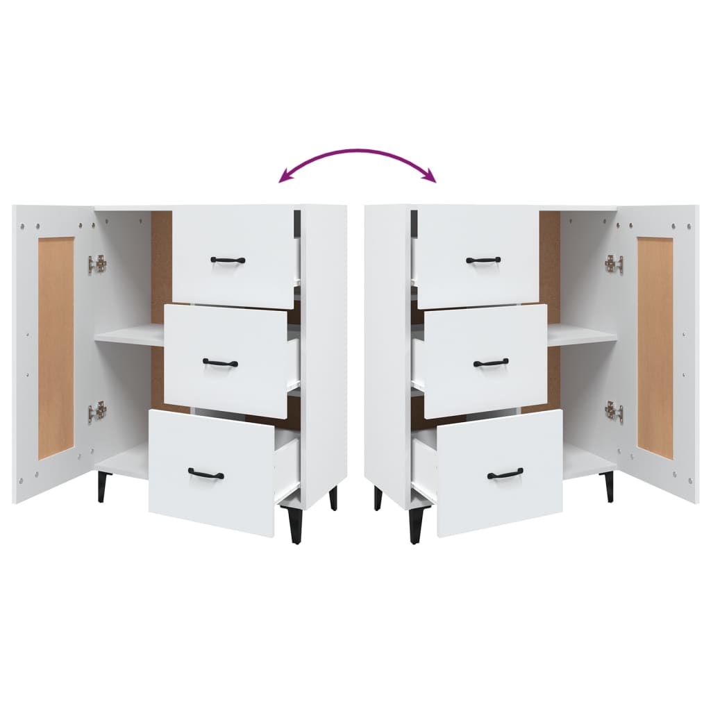Skåp vit 69,5x34x90 cm konstruerat trä