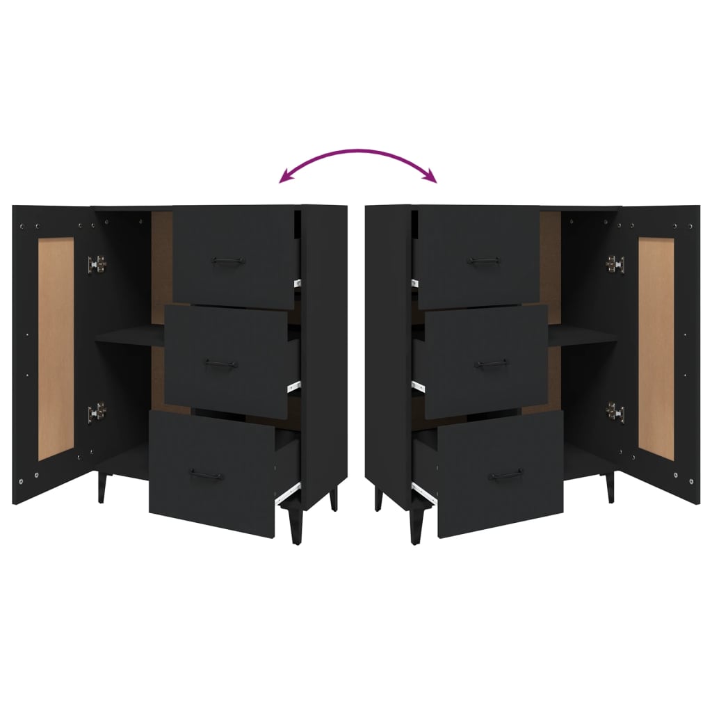 Skänk Svart 69,5x34x90 cm