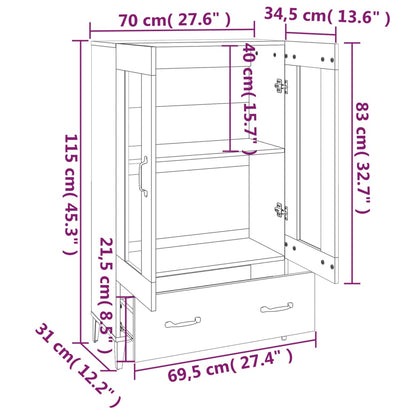Skåp Sonoma Ek 70x31x115 cm