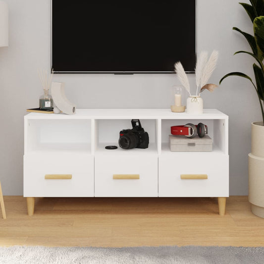 TV-Möbel Högglans Vit TV-Bänk 102x36x50 cm