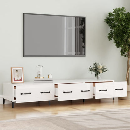 TV-Möbel Högglans Vit TV-skåp 150x34,5x30 cm