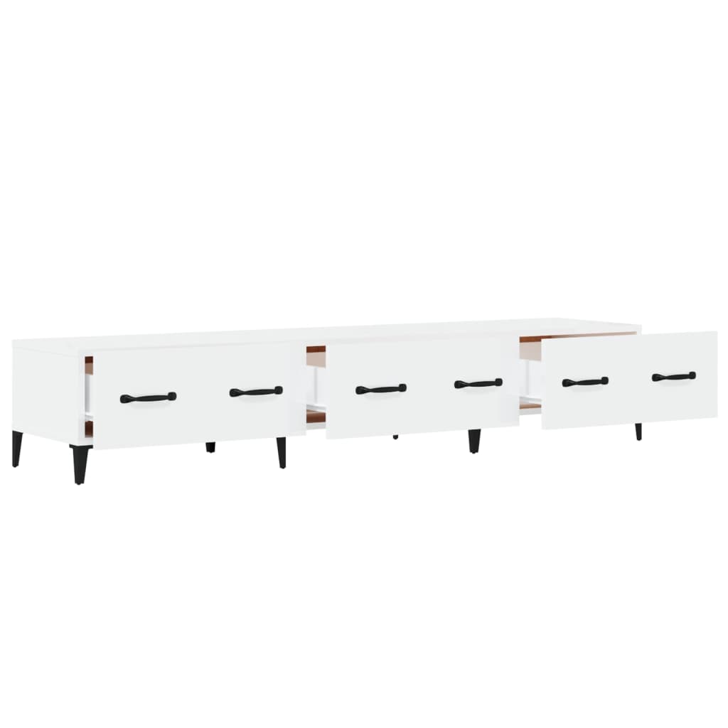 TV-Möbel Högglans Vit TV-skåp 150x34,5x30 cm
