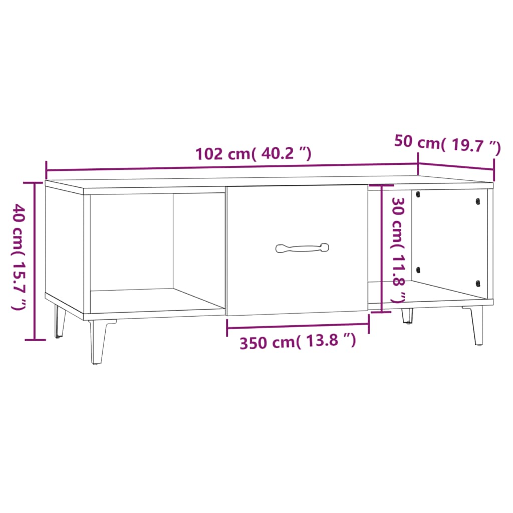 Soffbord Sonoma Ek 102x50x40 cm