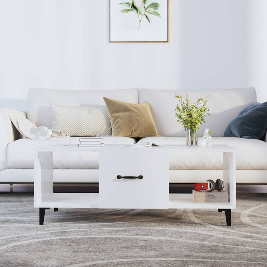Soffbord Högglans Vit 102x50x40 cm