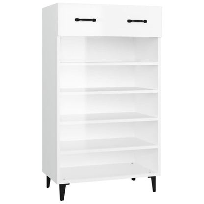 Skoställ Högglans Vit Skoskåp 60x35x105 cm