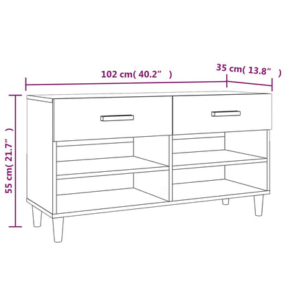 Skoställ Sonoma Ek Skoskåp 102x35x55 cm