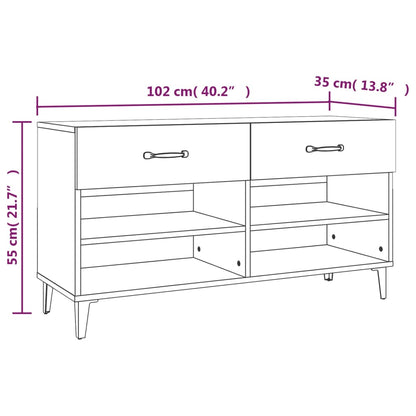 Skoställ Sonoma Ek Skoskåp 102x35x55 cm