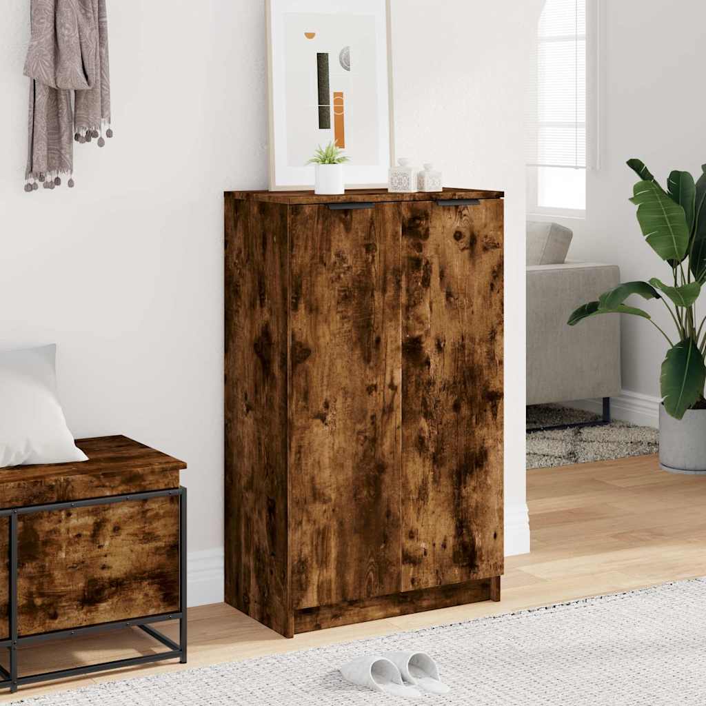 Skoställ Rökfärgad Ek 59x35x100 cm