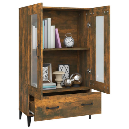 Skåp Rökfärgad ek 70x31x115 cm konstruerat trä