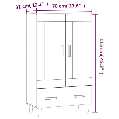 Skåp Rökfärgad Ek 70x31x115 cm