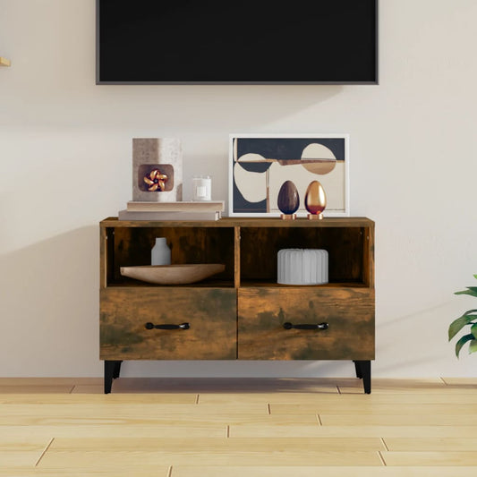 TV-Möbel Rökfärgad Ek TV-Bänk 80x36x50 cm