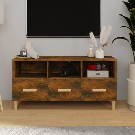 TV-Möbel Rökfärgad Ek TV-Bänk 102x36x50 cm